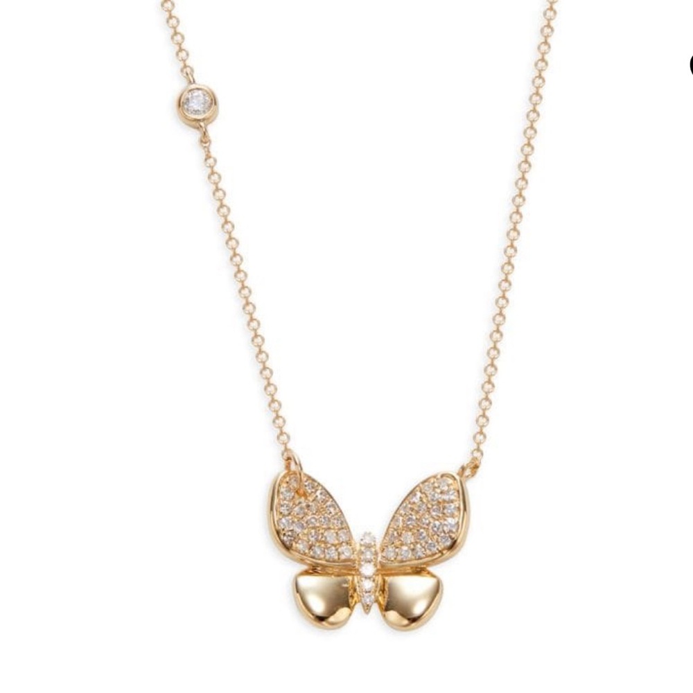 $1,945 New EFFY
14K Yellow Gold & 0.22 TCW Diamond Butterfly Pendant Necklace